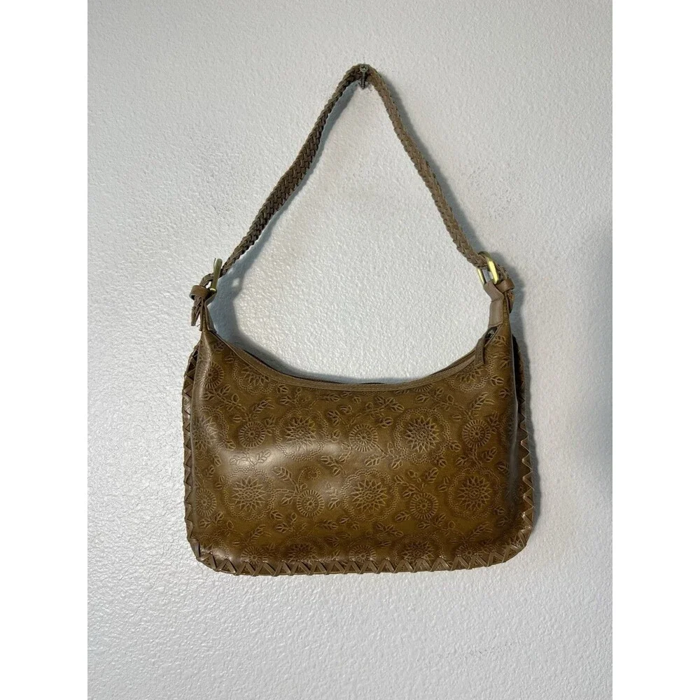 VTG XOXO Floral Embossed Tooled Boho Shoulder Bag Y2K Indie Western